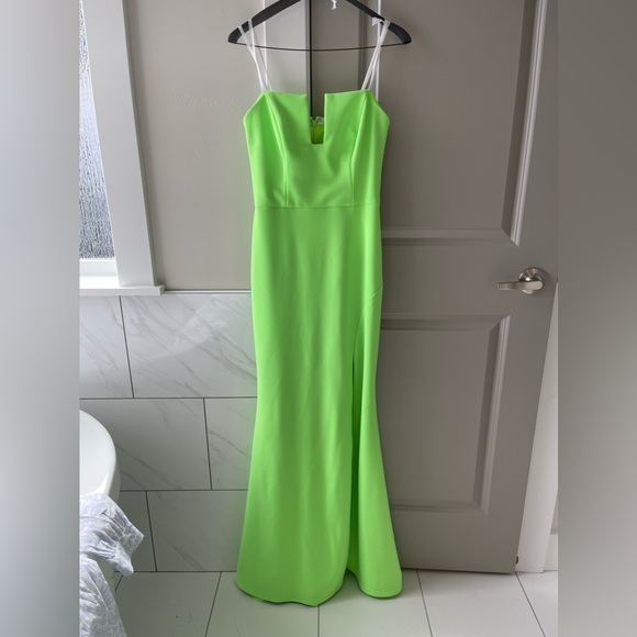 Neon Green Strapless Dress Neon Green Dress Neon Ruched Mini Dress Mini Dress  Lime Green